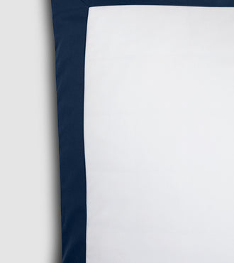 Set de 2 taies d'oreillers satin bicolore Bicolore bleu minuit