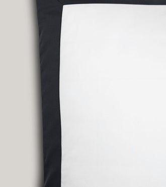 Set de 2 taies d'oreillers satin bicolore Bicolore noir
