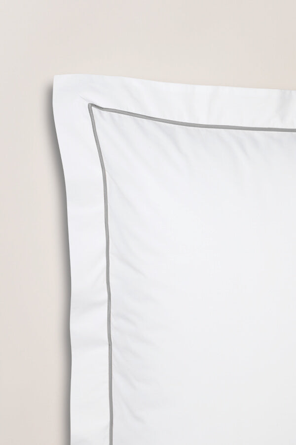 Set de 2 taies d'oreillers bourdon satin Bourdon gris acier