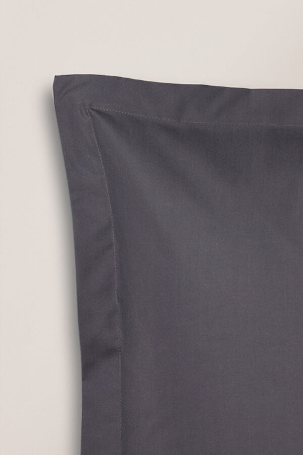 Set de 2 taies d'oreillers percale Gris graphite