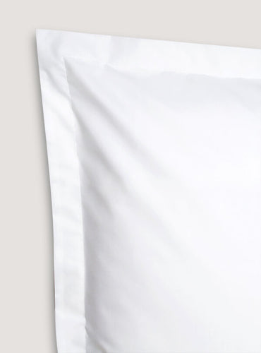 Set de 2 taies d'oreillers satin Blanc pur