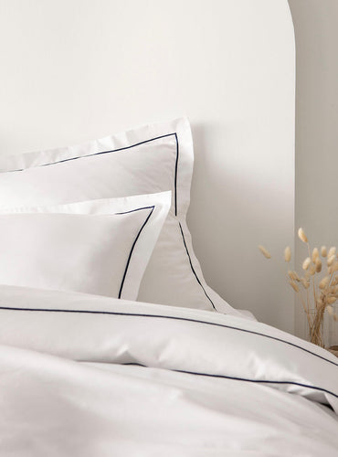 Set de 2 taies d'oreillers bourdon satin Bourdon bleu